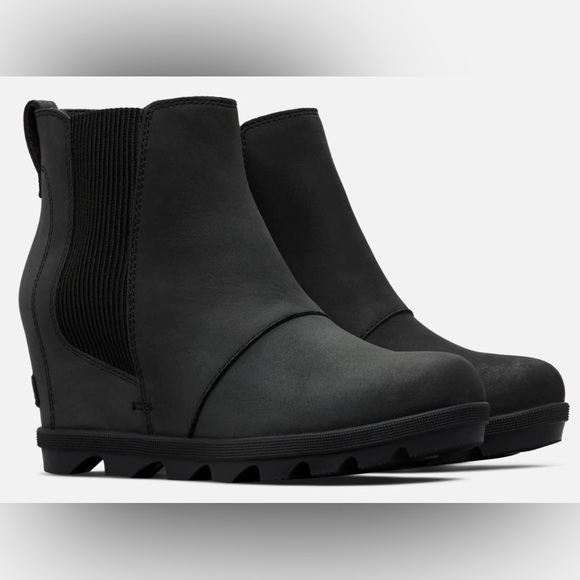 Sorel Shoes - Sorel Joan of Arctic Wedge II Chelsea Black Leather Suede Size 9